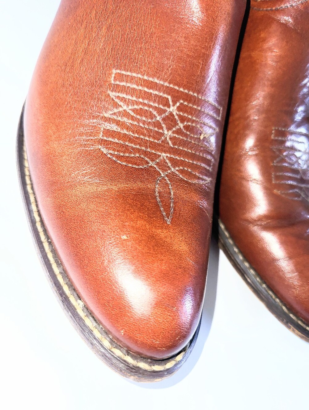 Vintage acme Cowboy Boots 1970's Genuine Leather Western Flame 7 C - Picture 10 of 16